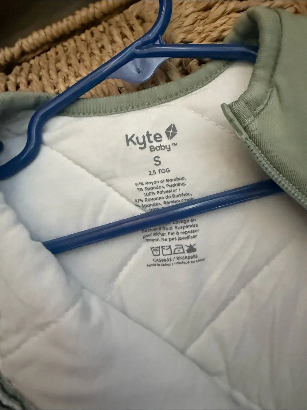 Kyte BABY Small 2.5 TOG Sage Sleeveless Baby Sleep Sack